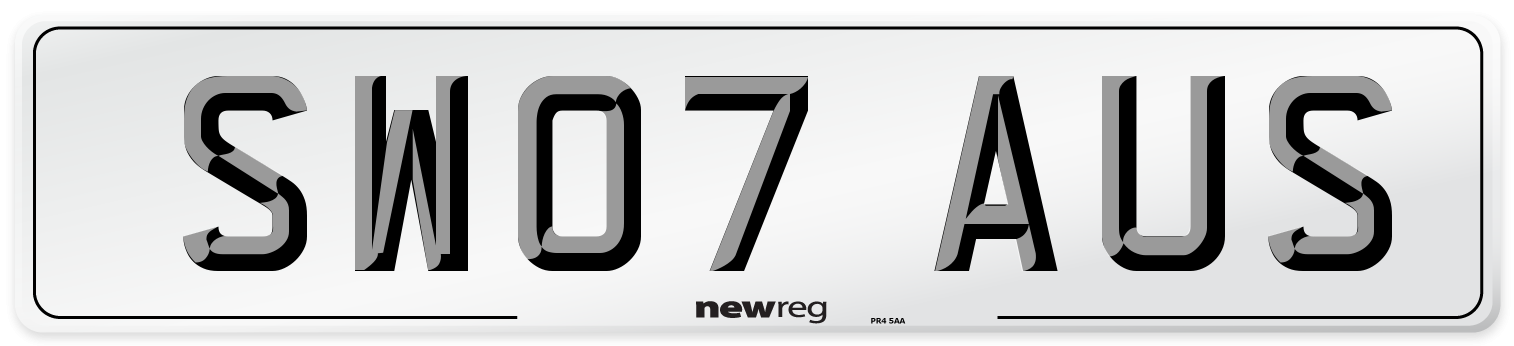 SW07 AUS Number Plate from New Reg